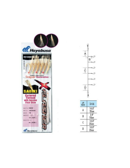 Sabiki Hayabusa Gold Flasher EX121 Nº20